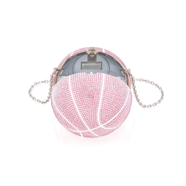 Judith Leiber Basketball Pink - Judith Leiber Crystal Clutch - Luxury Evening Bag - Shop at Luxury Shoes 