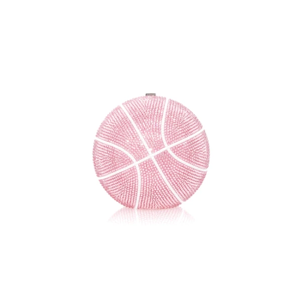 Judith Leiber Basketball Pink - Judith Leiber Crystal Clutch - Luxury Evening Bag - Shop at Luxury Shoes 