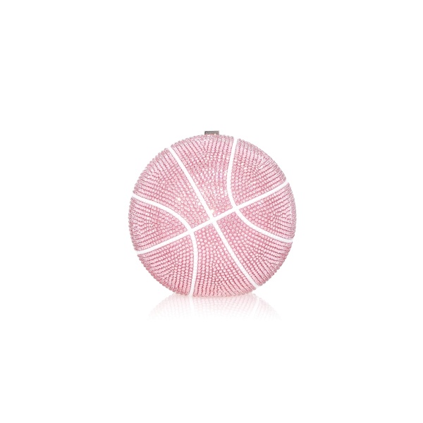 Judith Leiber Basketball Pink - Judith Leiber Crystal Clutch - Luxury Evening Bag - Shop at Luxury Shoes 
