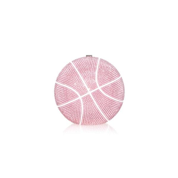 Judith Leiber Basketball Pink - Judith Leiber Crystal Clutch - Luxury Evening Bag - Shop at Luxury Shoes 