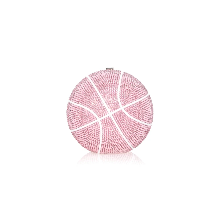 Judith Leiber Basketball Pink - Judith Leiber Crystal Clutch - Luxury Evening Bag - Shop at Luxury Shoes 