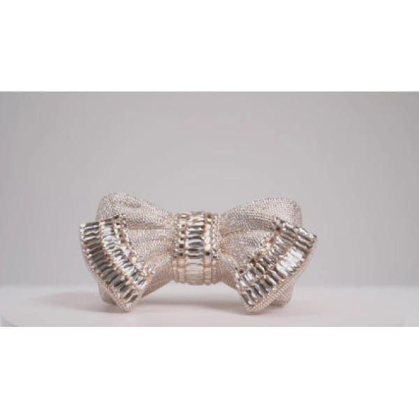 Judith Leiber Bow Deco Gems Champagne - Judith Leiber Crystal Clutch - Luxury Evening Bag - Shop at Luxury Shoes 
