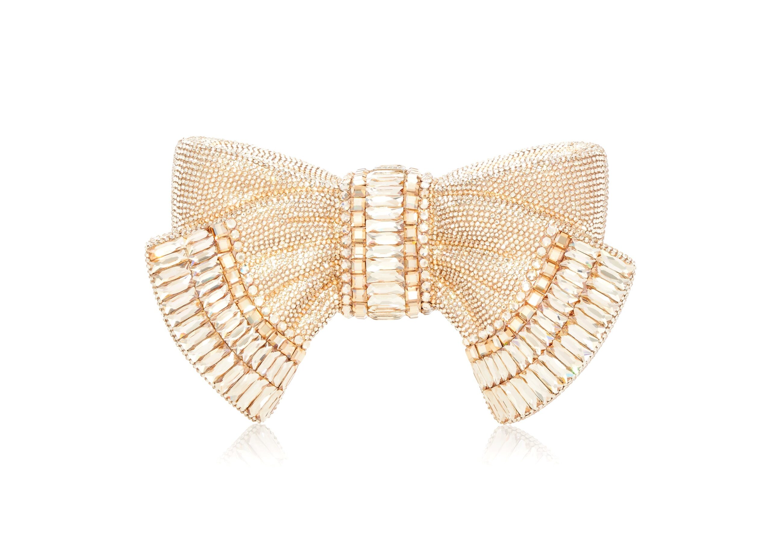 Judith Leiber Bow Deco Gems Champagne - Judith Leiber Crystal Clutch - Luxury Evening Bag - Shop at Luxury Shoes 