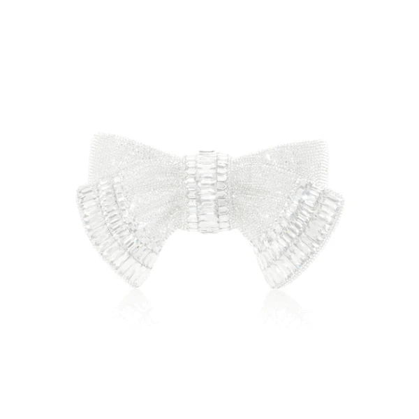 Judith Leiber Bow Deco Gems Silver - Judith Leiber Crystal Clutch - Luxury Evening Bag - Shop at Luxury Shoes 
