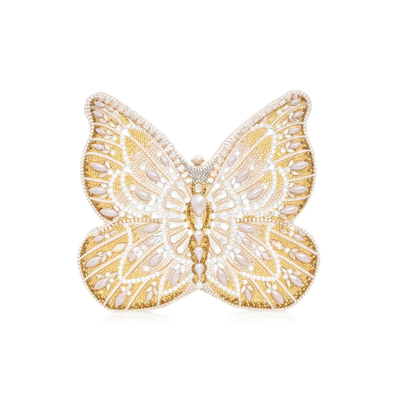 Judith Leiber Butterfly Pearly - Judith Leiber Crystal Clutch - Luxury Evening Bag - Shop at Luxury Shoes 