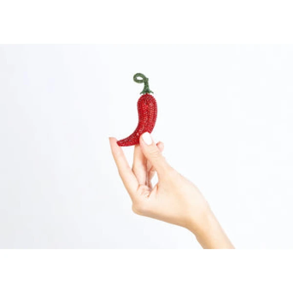 Judith Leiber Chili Pepper Pillbox Jalapeño - Judith Leiber Crystal Clutch - Luxury Evening Bag - Shop at Luxury Shoes 