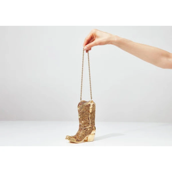 Judith Leiber Cowboy Boot Austin Brown - Judith Leiber Crystal Clutch - Luxury Evening Bag - Shop at Luxury Shoes 