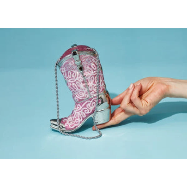 Judith Leiber Cowboy Boot Austin Pink Purse - Judith Leiber Crystal Clutch - Luxury Evening Bag - Shop at Luxury Shoes 