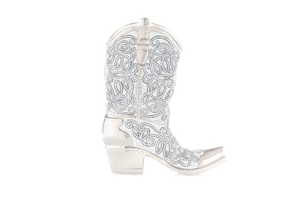 Judith Leiber Cowboy Boot Austin Silver Purse - Judith Leiber Crystal Clutch - Luxury Evening Bag - Shop at Luxury Shoes 