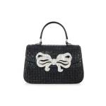 Judith Leiber Crystal Bow Top Handle Black - Judith Leiber Crystal Clutch - Luxury Evening Bag - Shop at Luxury Shoes 