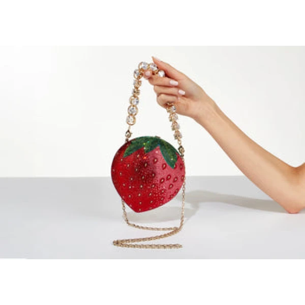 Judith Leiber Designer Strawberry Handbag - Judith Leiber Crystal Clutch - Luxury Evening Bag - Shop at Luxury Shoes 