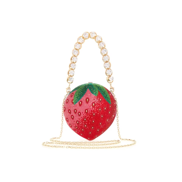 Judith Leiber Designer Strawberry Handbag - Judith Leiber Crystal Clutch - Luxury Evening Bag - Shop at Luxury Shoes 