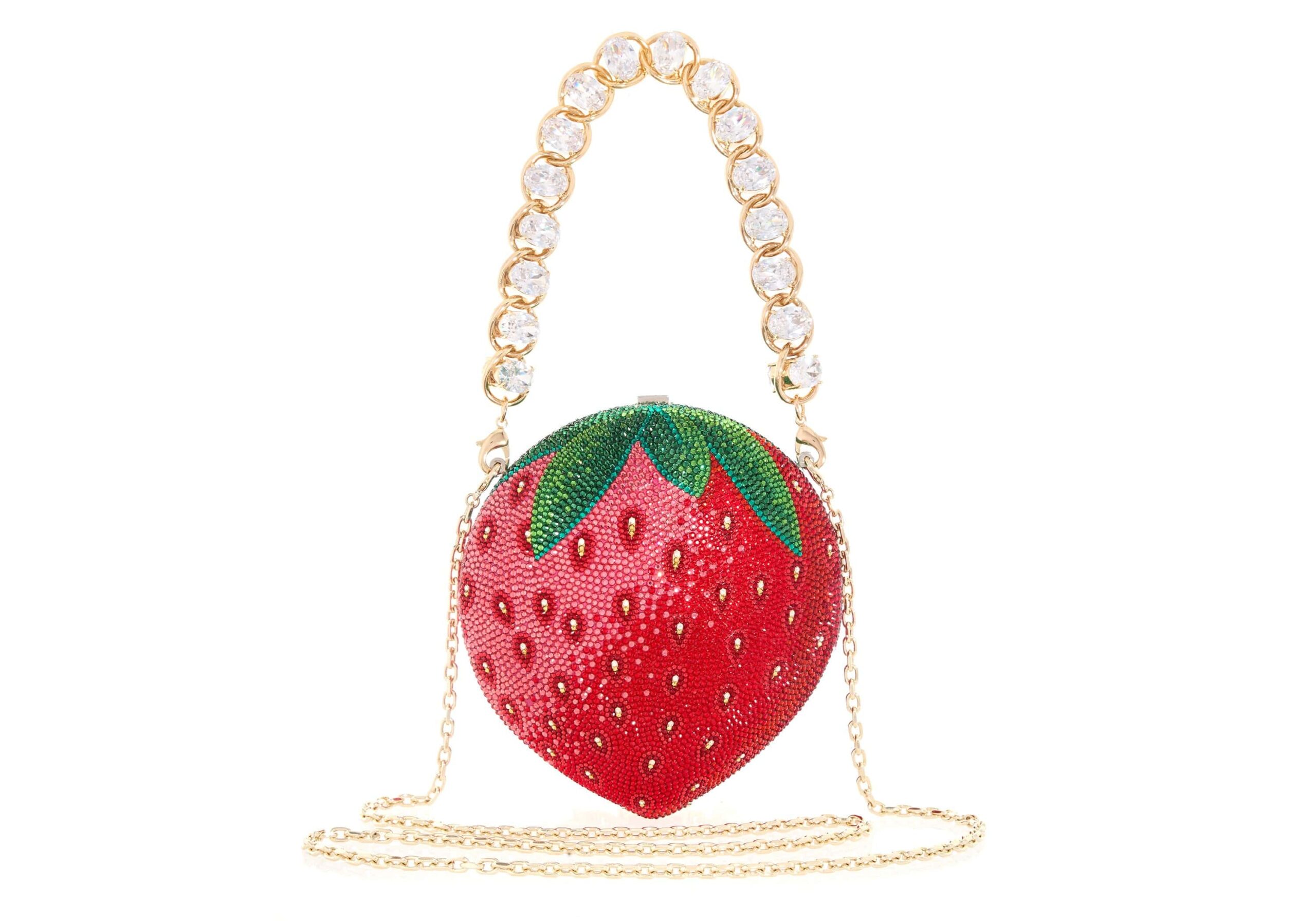 Judith Leiber Designer Strawberry Handbag - Judith Leiber Crystal Clutch - Luxury Evening Bag - Shop at Luxury Shoes 