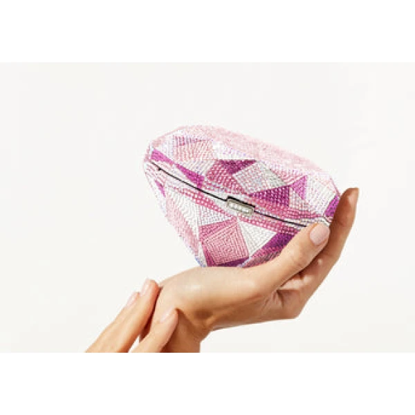 Judith Leiber Diamond Pink - Judith Leiber Crystal Clutch - Luxury Evening Bag - Shop at Luxury Shoes 