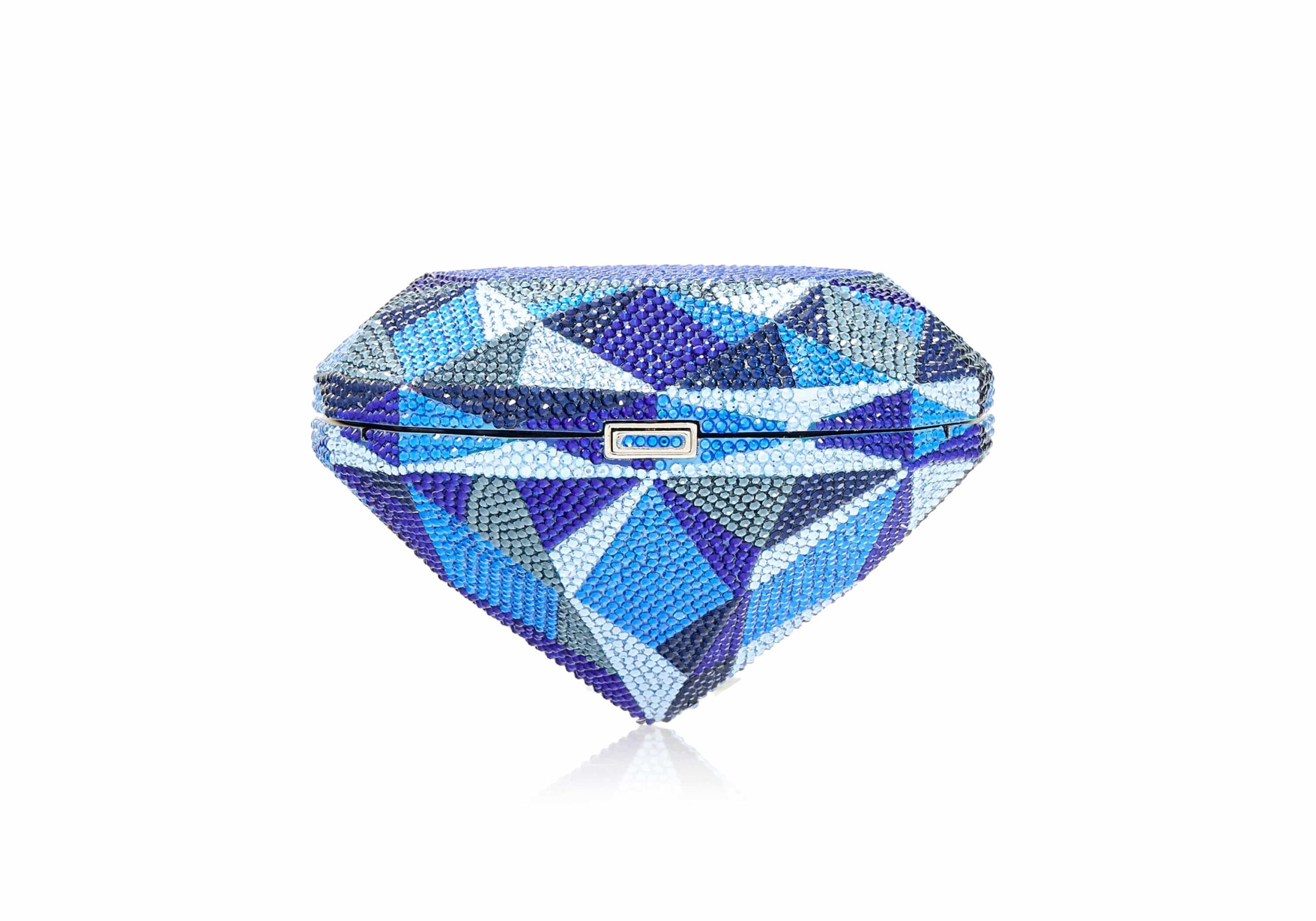 Judith Leiber Diamond Sapphire - Judith Leiber Crystal Clutch - Luxury Evening Bag - Shop at Luxury Shoes 