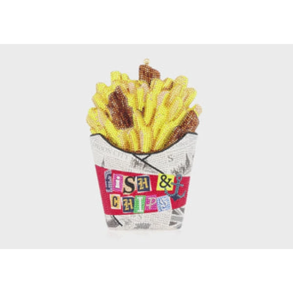 Judith Leiber French Fries Fish And Chips - Judith Leiber Crystal Clutch - Luxury Evening Bag - Shop at Luxury Shoes 