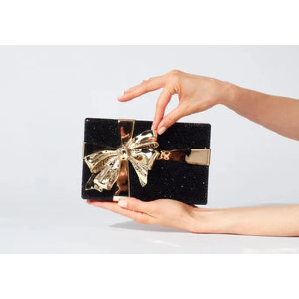 Judith Leiber Gift Box Surprise Black - Judith Leiber Crystal Clutch - Luxury Evening Bag - Shop at Luxury Shoes 