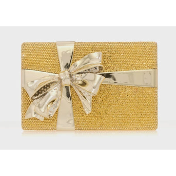 Judith Leiber Gift Box Surprise Gold - Judith Leiber Crystal Clutch - Luxury Evening Bag - Shop at Luxury Shoes 