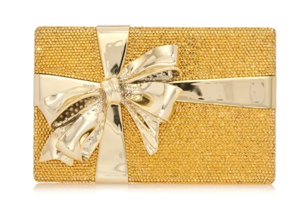 Judith Leiber Gift Box Surprise Gold - Judith Leiber Crystal Clutch - Luxury Evening Bag - Shop at Luxury Shoes 