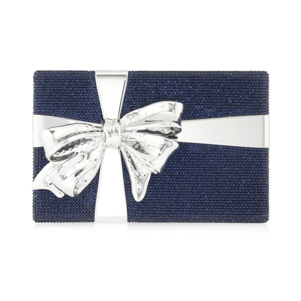 Judith Leiber Gift Box Surprise Navy - Judith Leiber Crystal Clutch - Luxury Evening Bag - Shop at Luxury Shoes 