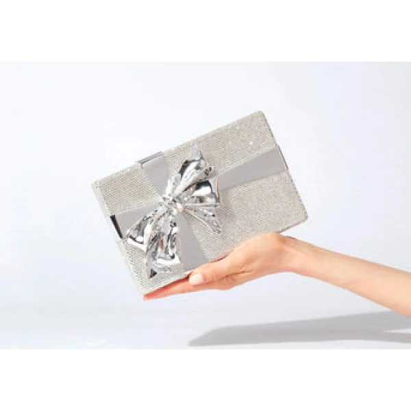 Judith Leiber Gift Box Surprise Silver - Judith Leiber Crystal Clutch - Luxury Evening Bag - Shop at Luxury Shoes 