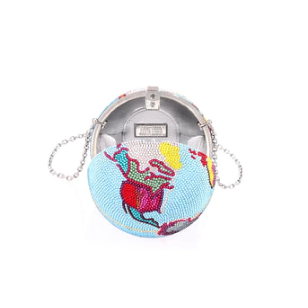 Judith Leiber Globe Hayden Planetarium Blue - Judith Leiber Crystal Clutch - Luxury Evening Bag - Shop at Luxury Shoes 