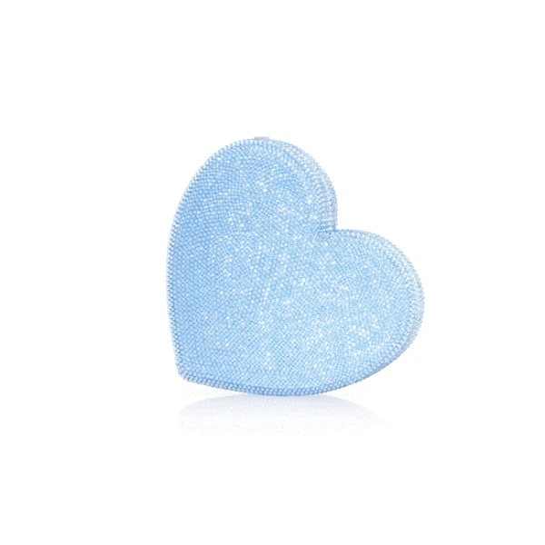 Judith Leiber Heart Clutch Blue Designer Purse - Judith Leiber Crystal Clutch - Luxury Evening Bag - Shop at Luxury Shoes 