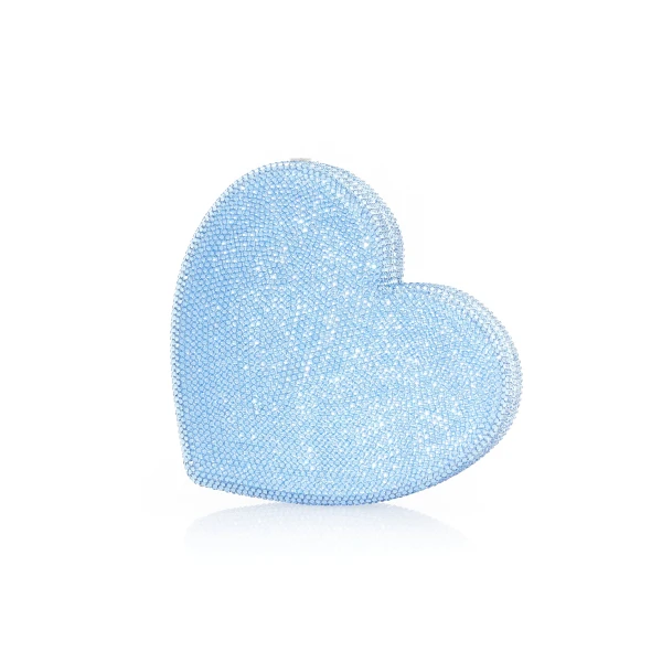 Judith Leiber Heart Clutch Blue Designer Purse - Judith Leiber Crystal Clutch - Luxury Evening Bag - Shop at Luxury Shoes 