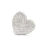 Judith Leiber Heart Clutch Silver - Judith Leiber Crystal Clutch - Luxury Evening Bag - Shop at Luxury Shoes 