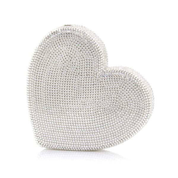 Judith Leiber Heart Clutch Silver