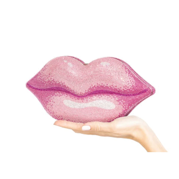 Judith Leiber Hot Lips Pink Designer Purse - Judith Leiber Crystal Clutch - Luxury Evening Bag - Shop at Luxury Shoes 