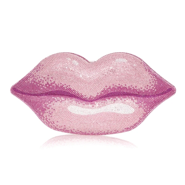 Judith Leiber Hot Lips Pink Designer Purse - Judith Leiber Crystal Clutch - Luxury Evening Bag - Shop at Luxury Shoes 
