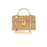 Judith Leiber Isla Wicker Basket Champagne - Judith Leiber Crystal Clutch - Luxury Evening Bag - Shop at Luxury Shoes 