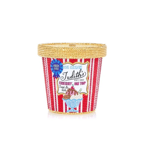 Judith Leiber Judith's Best Ice Cream Pint - Judith Leiber Crystal Clutch - Luxury Evening Bag - Shop at Luxury Shoes 