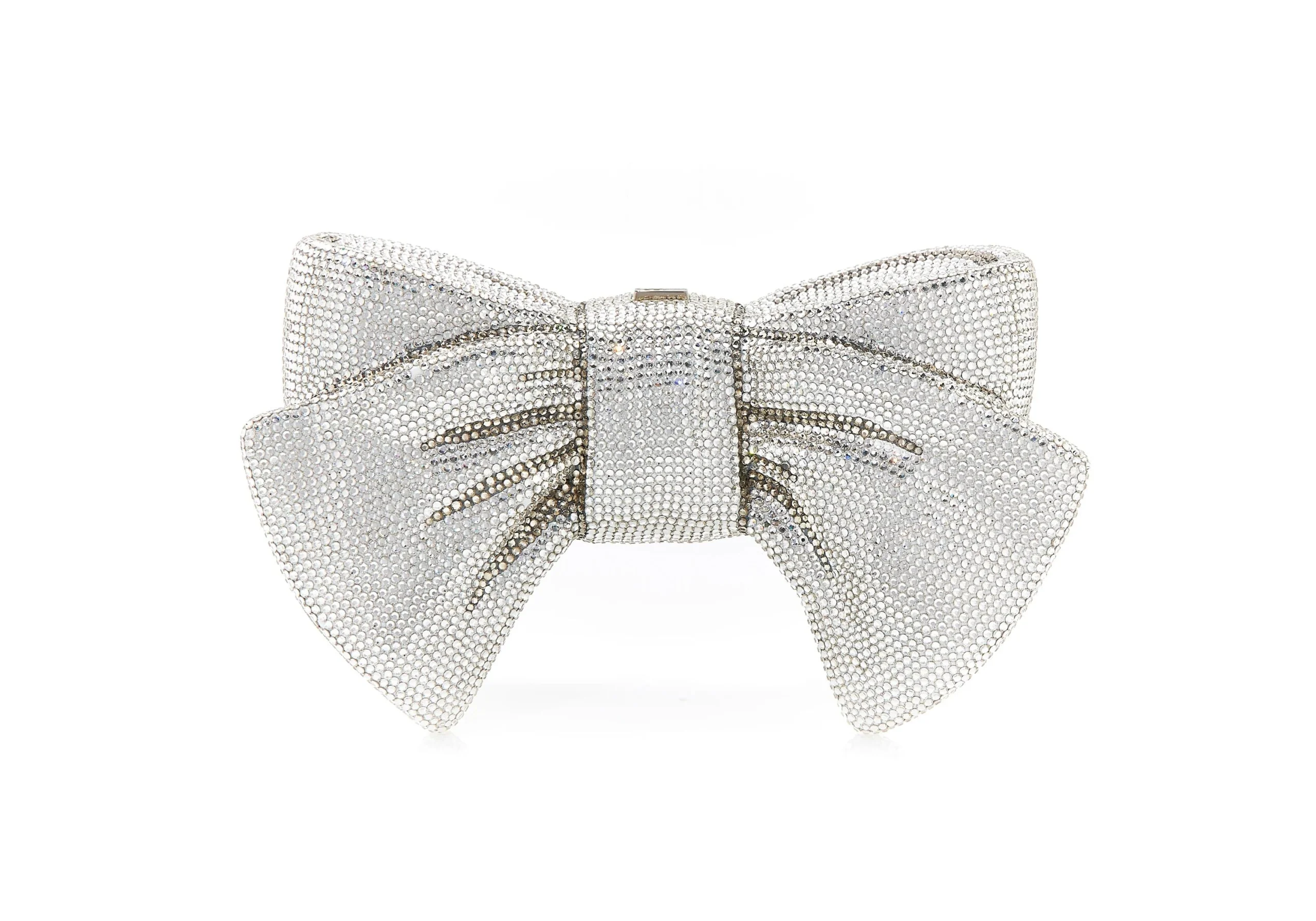 Judith Leiber Just For You Bow Silver Designer Handbag - Judith Leiber Crystal Clutch - Luxury Evening Bag - Shop at Luxury Shoes 