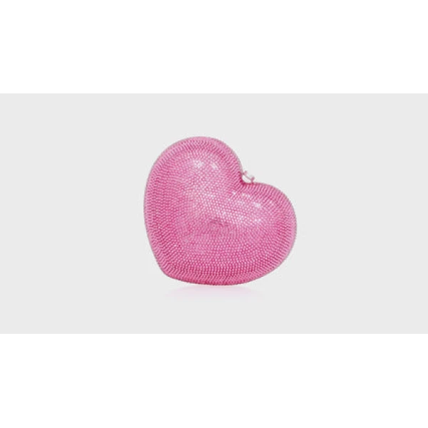 Judith Leiber L'Amour Petit Coeur Pink - Judith Leiber Crystal Clutch - Luxury Evening Bag - Shop at Luxury Shoes 