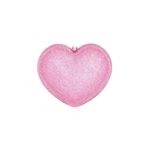 Judith Leiber L'Amour Petit Coeur Pink - Judith Leiber Crystal Clutch - Luxury Evening Bag - Shop at Luxury Shoes 