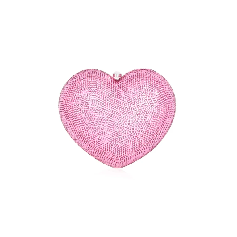 Judith Leiber L'Amour Petit Coeur Pink - Judith Leiber Crystal Clutch - Luxury Evening Bag - Shop at Luxury Shoes 