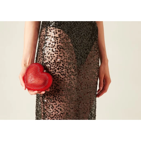 Judith Leiber L'Amour Petit Coeur Red - Judith Leiber Crystal Clutch - Luxury Evening Bag - Shop at Luxury Shoes 