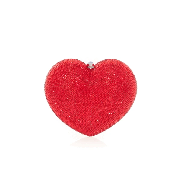 Judith Leiber L'Amour Petit Coeur Red - Judith Leiber Crystal Clutch - Luxury Evening Bag - Shop at Luxury Shoes 