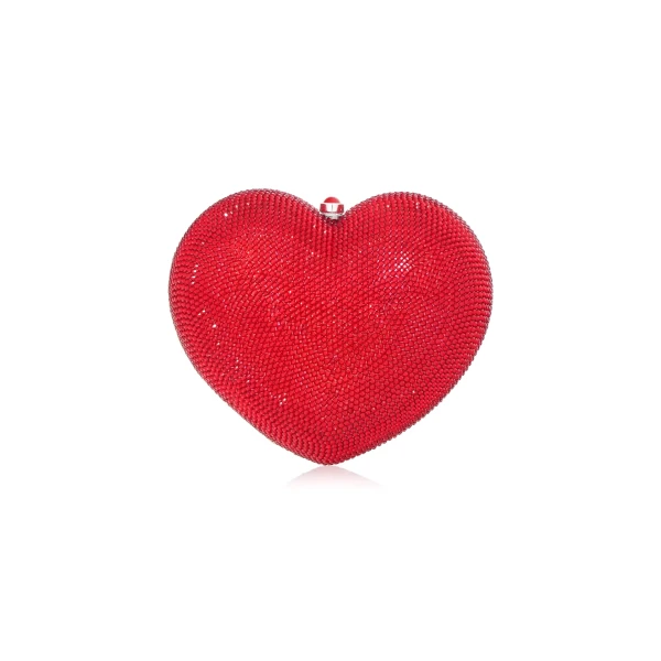 Judith Leiber L'Amour Petit Coeur Red - Judith Leiber Crystal Clutch - Luxury Evening Bag - Shop at Luxury Shoes 