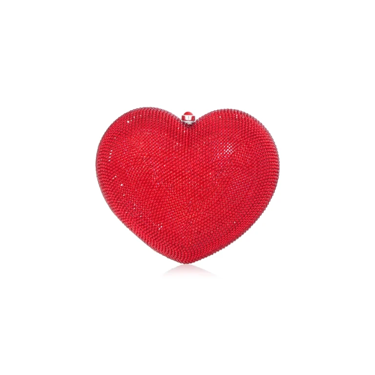 Judith Leiber L'Amour Petit Coeur Red - Judith Leiber Crystal Clutch - Luxury Evening Bag - Shop at Luxury Shoes 