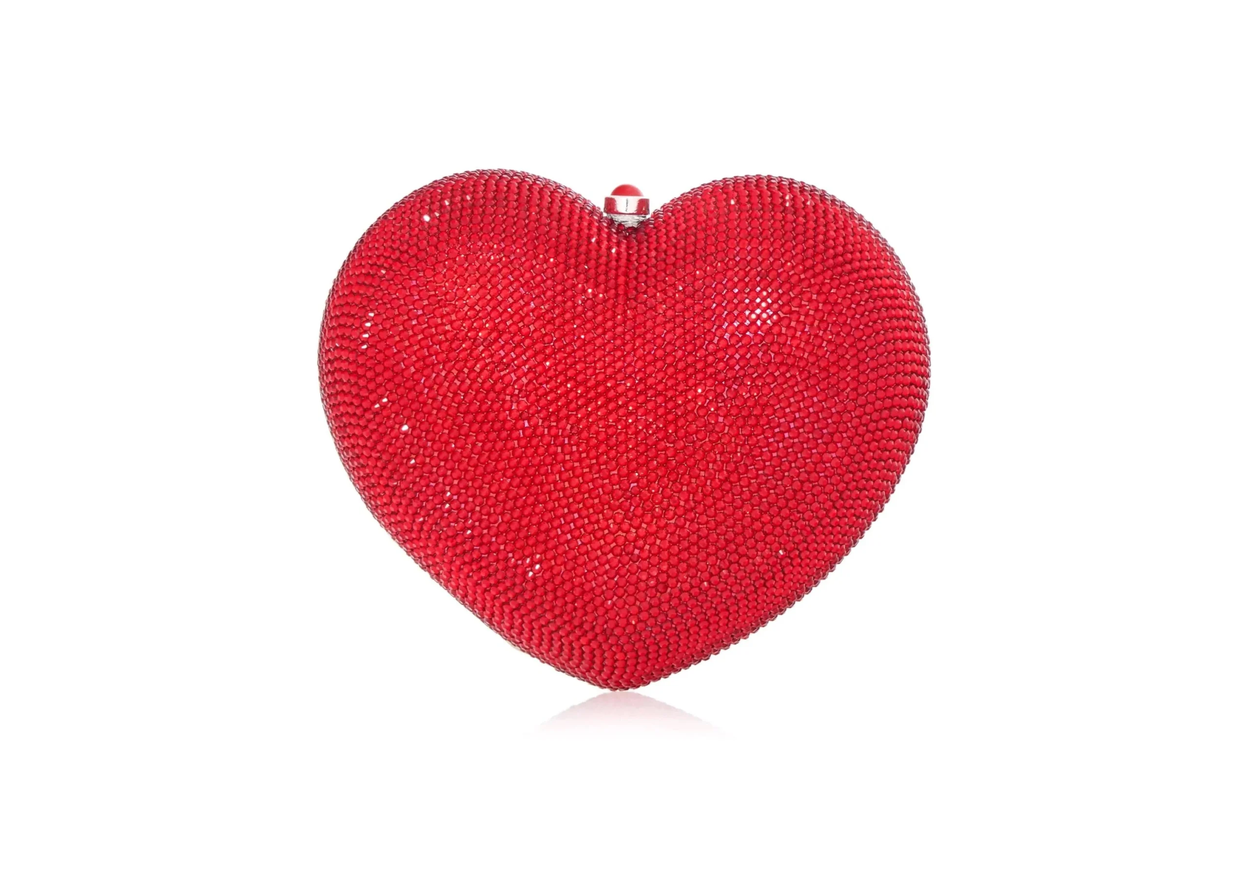 Judith Leiber L'Amour Petit Coeur Red - Judith Leiber Crystal Clutch - Luxury Evening Bag - Shop at Luxury Shoes 