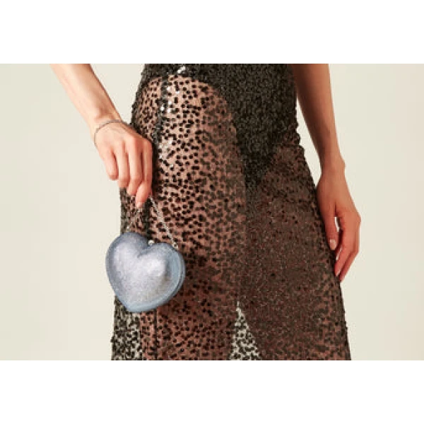 Judith Leiber L'Amour Petit Coeur Sapphire - Judith Leiber Crystal Clutch - Luxury Evening Bag - Shop at Luxury Shoes 