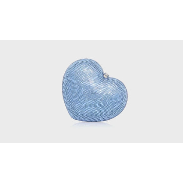 Judith Leiber L'Amour Petit Coeur Sapphire - Judith Leiber Crystal Clutch - Luxury Evening Bag - Shop at Luxury Shoes 