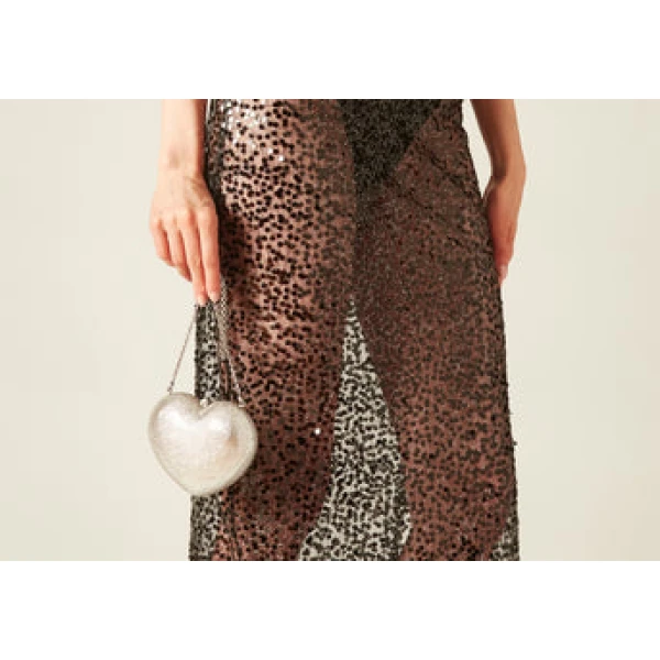 Judith Leiber L'Amour Petit Coeur Silver - Judith Leiber Crystal Clutch - Luxury Evening Bag - Shop at Luxury Shoes 