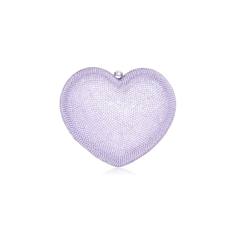 Judith Leiber L'Amour Petit Coeur Violet - Judith Leiber Crystal Clutch - Luxury Evening Bag - Shop at Luxury Shoes 