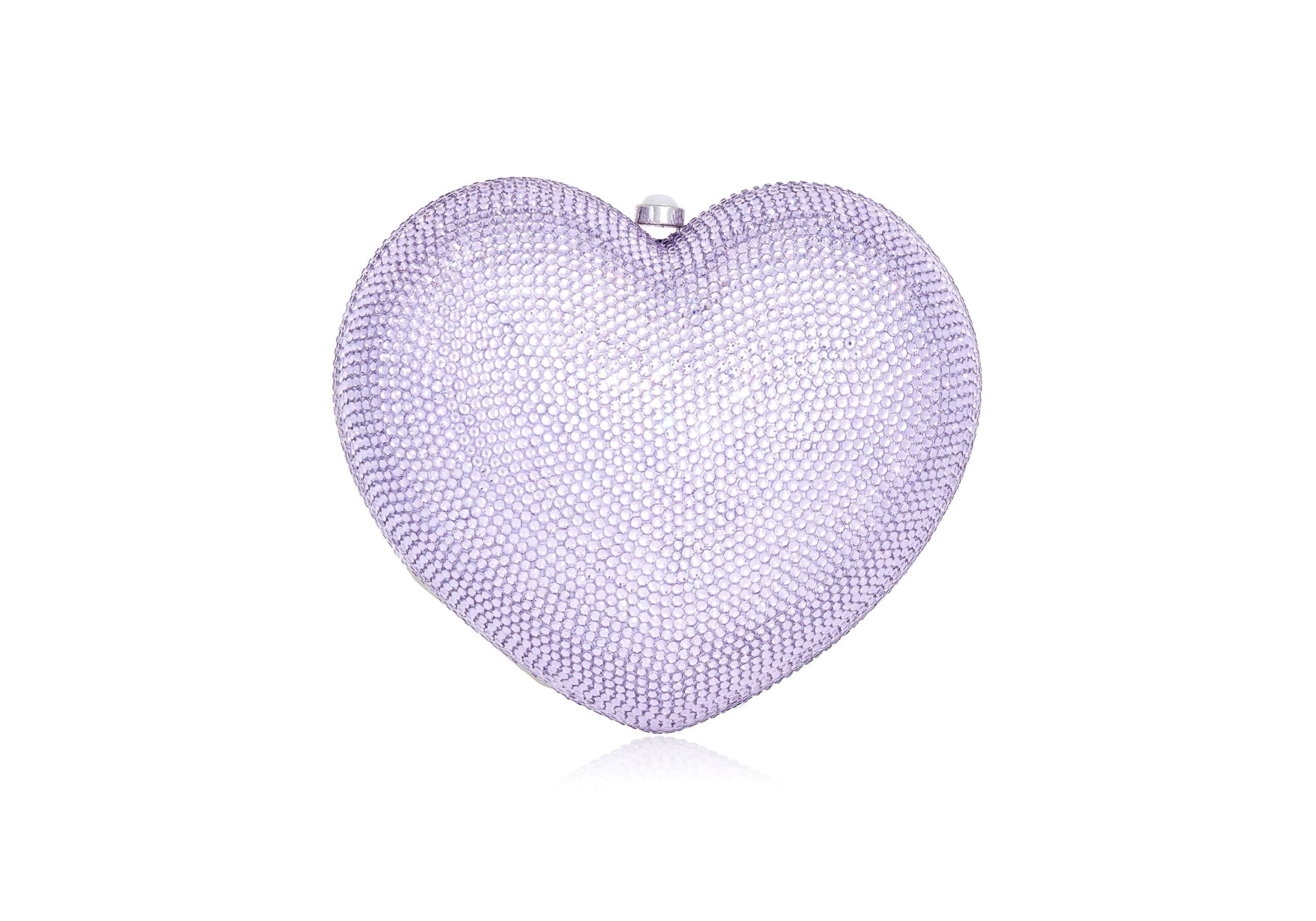 Judith Leiber L'Amour Petit Coeur Violet - Judith Leiber Crystal Clutch - Luxury Evening Bag - Shop at Luxury Shoes 