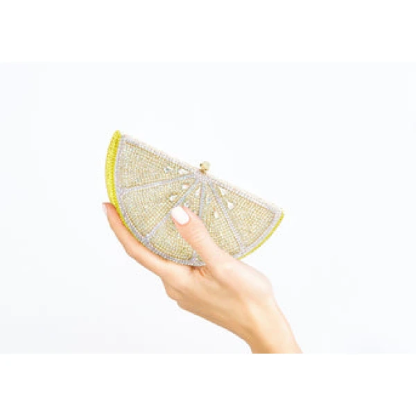 Judith Leiber Lemon Slice - Judith Leiber Crystal Clutch - Luxury Evening Bag - Shop at Luxury Shoes 