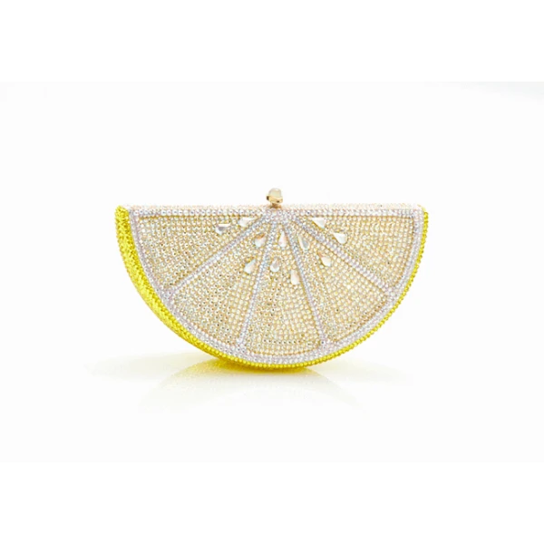 Judith Leiber Lemon Slice - Judith Leiber Crystal Clutch - Luxury Evening Bag - Shop at Luxury Shoes 